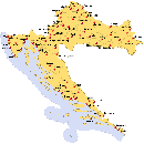 mapa Chorvatska města