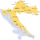 mapa Chorvatska regiony