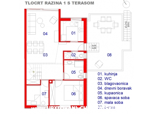 Apartmny Larus **** 90 m2 - ostrov Vir Chorvtsko