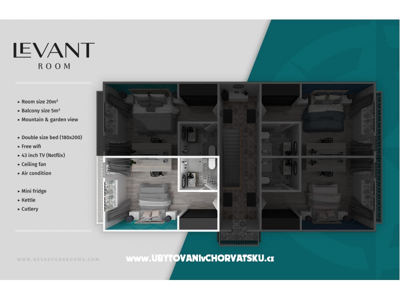 Wind Rose Pokoje – ubytování Baška Voda, Chorvatsko – foto 13