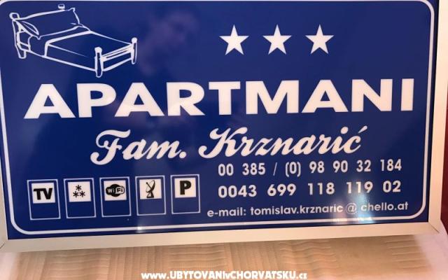 Apartmány Krznaric – Ubytování ostrov Vir Chorvatsko